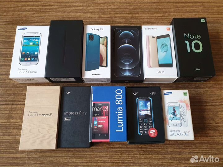 Коробки от телефонов iPhone, Samsung, Xiaomi и др