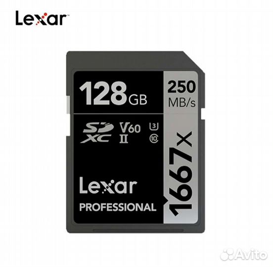 Быстрая карта памяти Lexar 128GB UHS-II V60