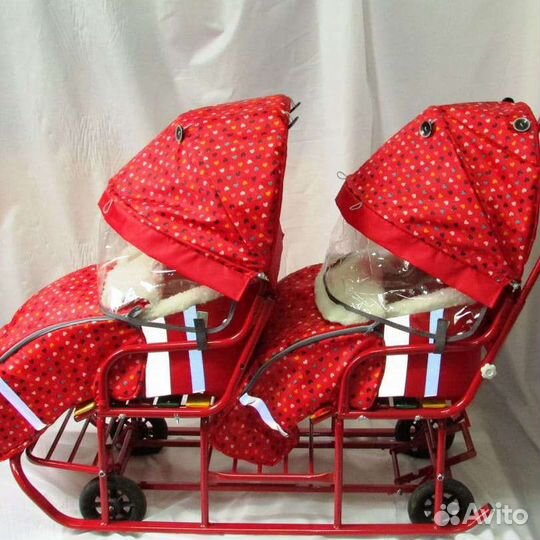 Санки усиленные для двойни Богатырь + доставка