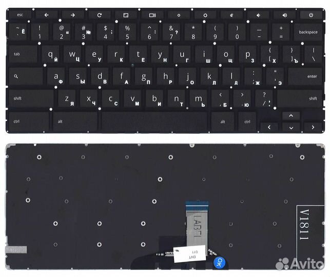 Клавиатура для HP Chromebook 14A-NA черная