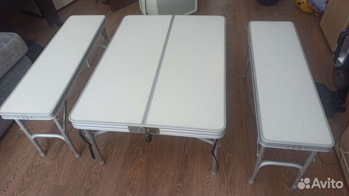 Стол с лавочками для пикника новый