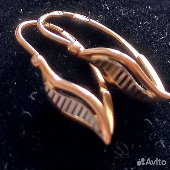 Золотые редкие серьги СССР ленинград