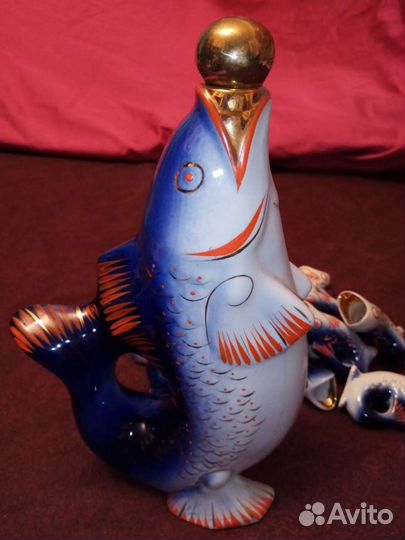 Набор 6 рыбок и штоф ссср. И отдельно 8 рыбок