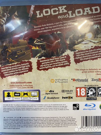 Редкая игра для PS3 WET