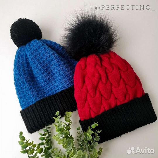Вязаные шапочки женские. Большой выбор