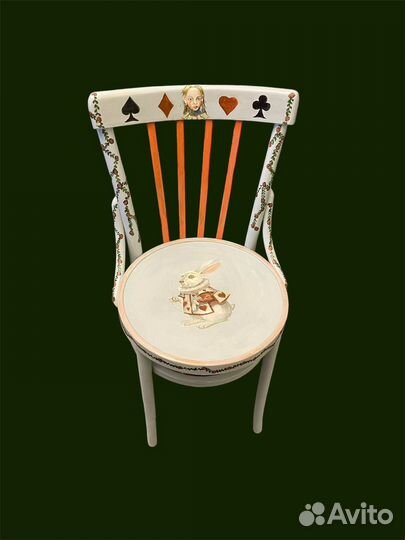 Стул роспись алиса в стране чудес