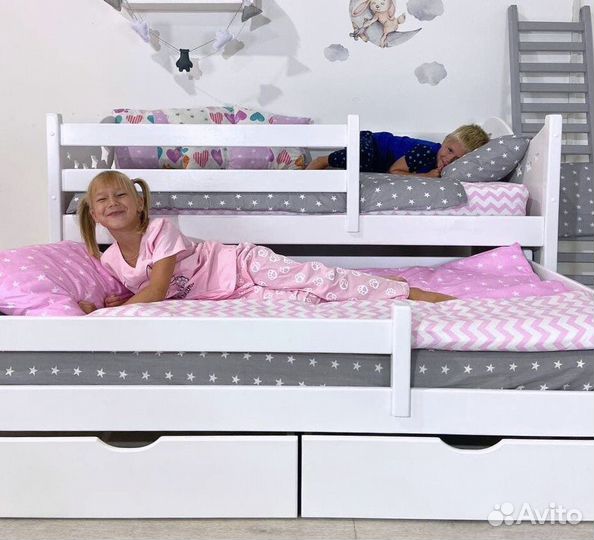 Детская выдвижная кровать