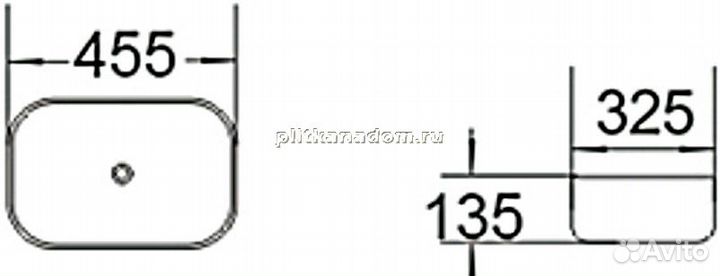 SantiLine SL-1047 Раковина керамическая накладная 45,5х32х13,5