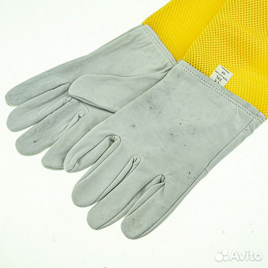 Перчатки пчеловода Air-Max White(кожа, сетка)