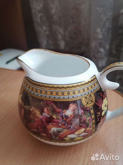 Новый чайный сервиз 6 персон, настоящий фарфор