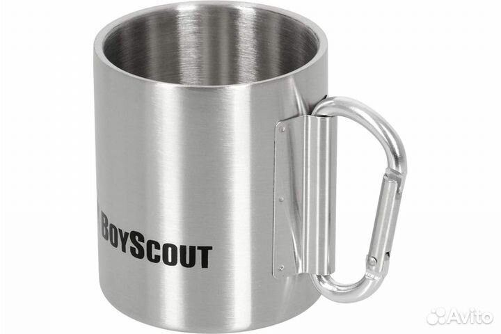 Термокружка 200 мл, складная ручка-карабин, нержав