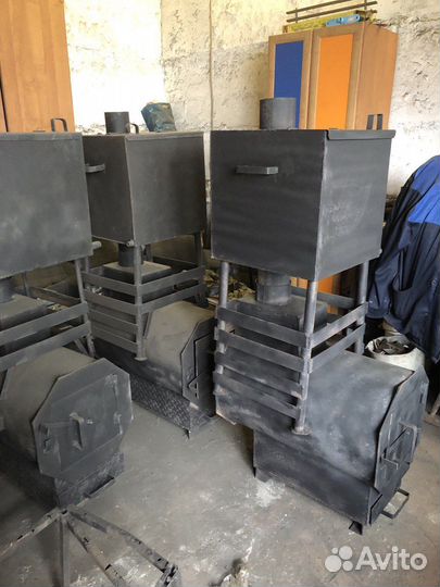 Печь для бани каменка и бак 90 литров