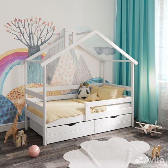 Кроватка MY place с бортикомТеремок от 2х лет из м