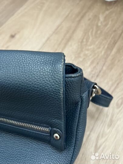 Сумка женская натуральная кожа темно синяя