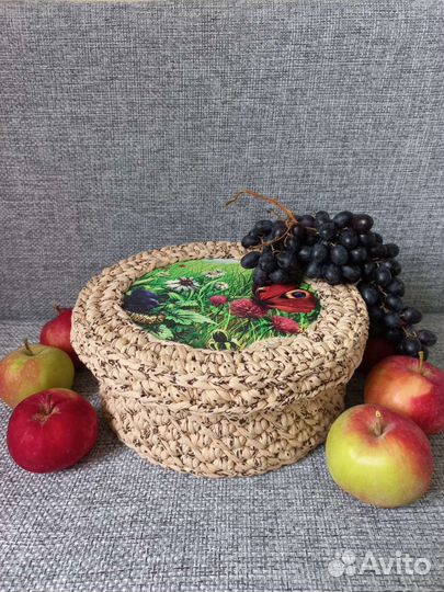 Корзина из трикотажной пряжи; подарок
