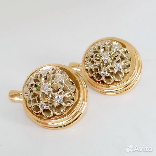 Золотые серьги с бриллиантами