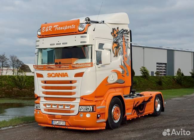 1/50 тягач Scania B&R Transporte 1:50 WSI