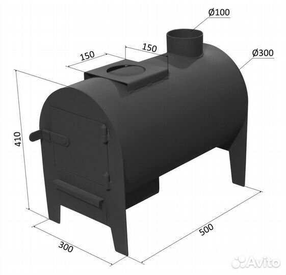 Буржуйка-пбм 300 (3мм)