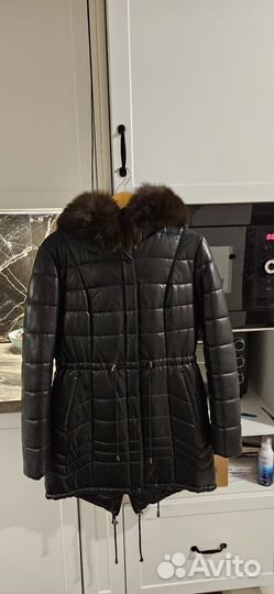 Парка зимняя,натуральная кожа,46 размер