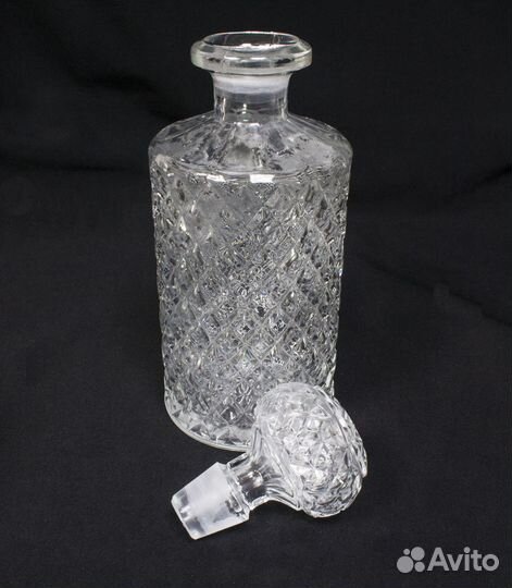 Набор Штоф, 6 рюмок и поднос, хрусталь, Штоф-25 см