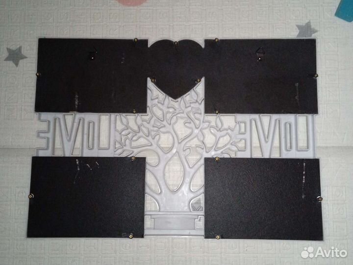 Фоторамка новая 4 окна 10х15 + сердце 8х8 см