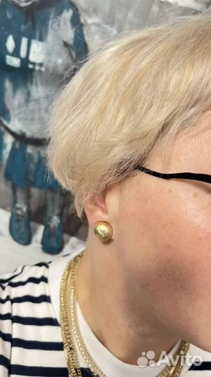 Серьги клипсы винтаж круглые полусферы Napier