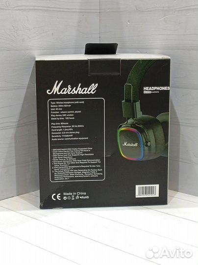 Беспроводные наушники marshall major iv black #129