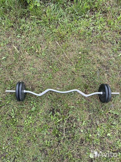Штанга w образная +4 блина по 5 кг