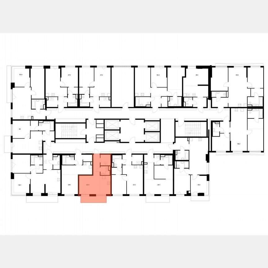 Квартира-студия, 30,4 м², 3/32 эт.