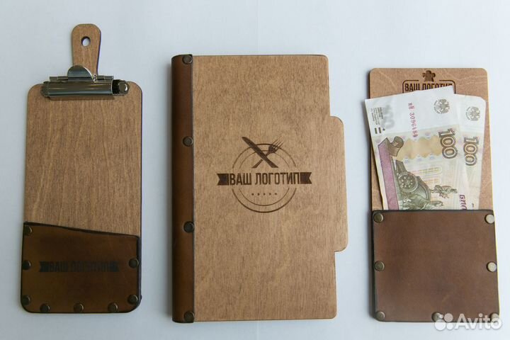 Счетница Чек-бук с кожаным карманом