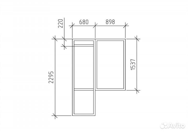 Окно пластиковое с дверью