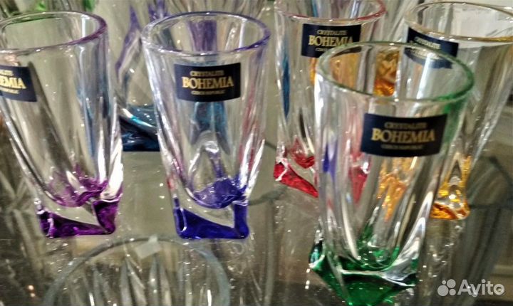 Набор стопок Квадро Ассорти.Богемия Чехия