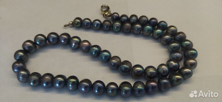 Бусы чёрный жемчуг 40см