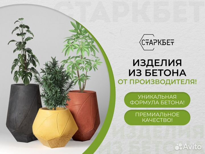 Бетонные вазоны на заказ и в наличии