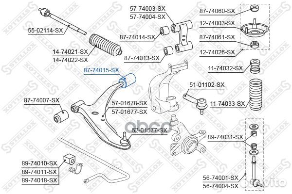 87-74015-SX сайлентблок нижн. рычага зад. Niss