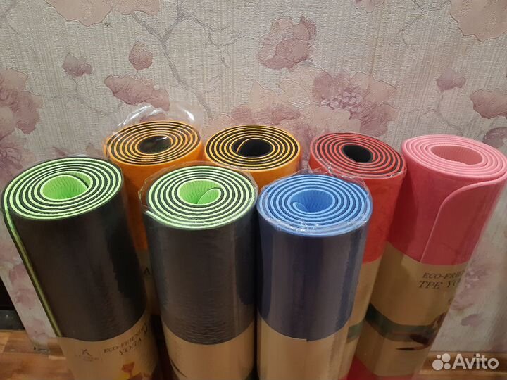 Коврик для йоги 6 мм тпе фиолетовый