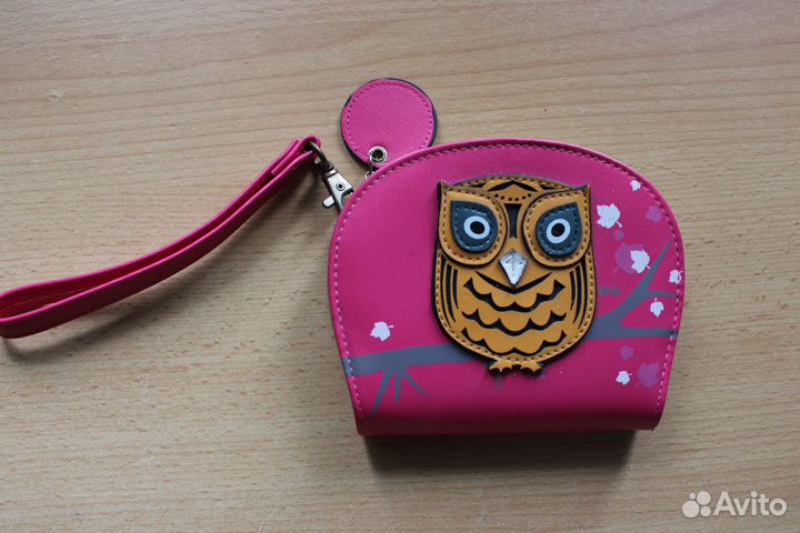 Розовый кошелек с совой