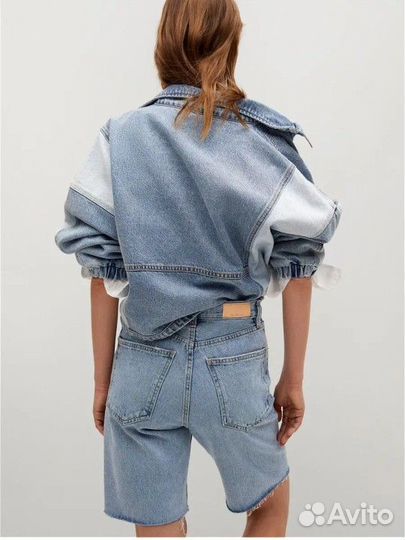 Джинсовые шорты бермуды Mango голубые denim