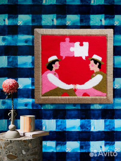 Панно Разговор в технике ковровая вышивка