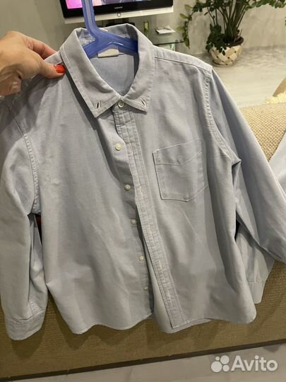 Брюки пеплос, Рубашка школьная 134, кардиган