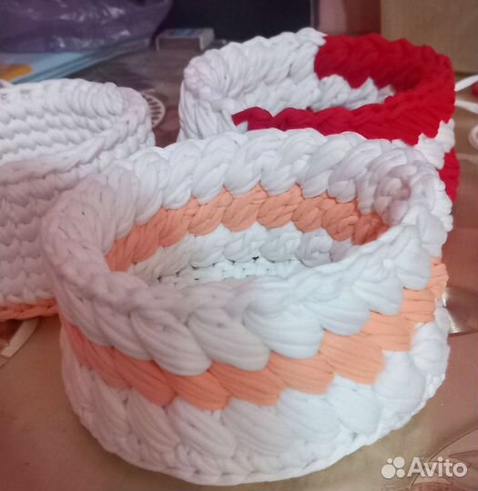 Корзина из трикотажной пряжи