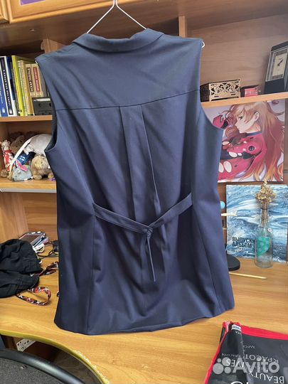 Жакет жилет синий школьный 48 размер для девочки