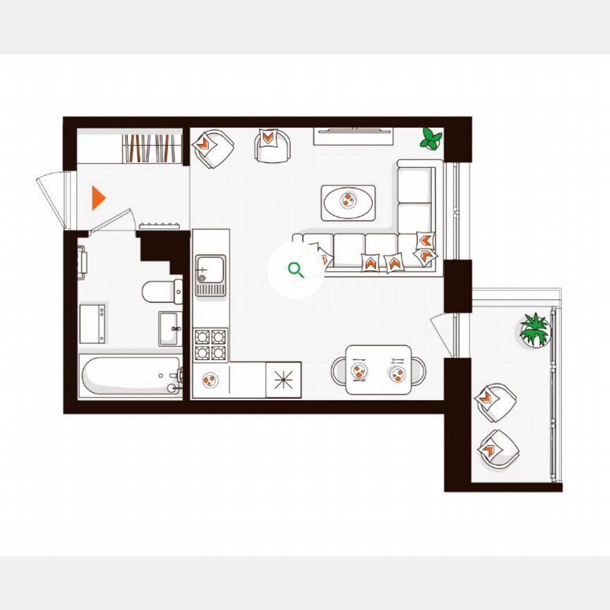 Квартира-студия, 27,3 м², 2/4 эт.