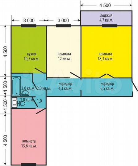 3-к. квартира, 74,7 м², 7/16 эт.