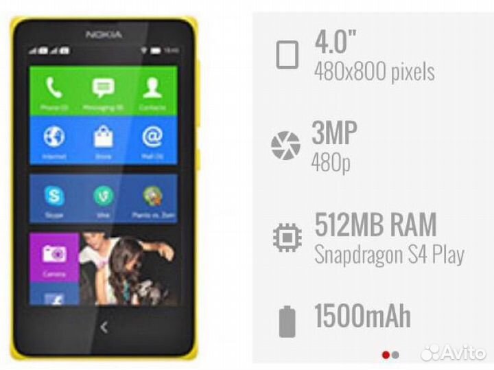 Nokia X Dual sim, 4 ГБ