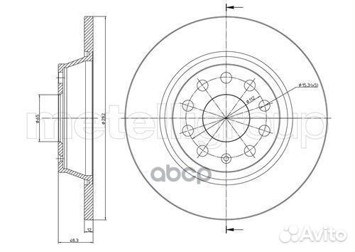 Диск тормозной задний VW Passat 1.6/2.0FSI/TDI