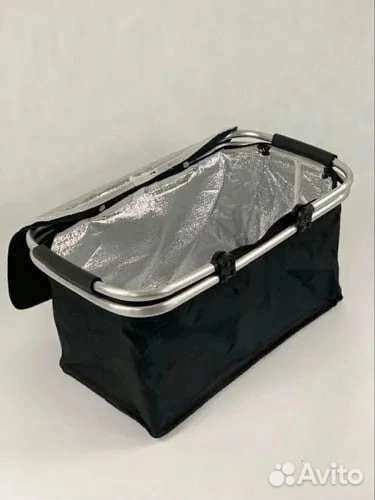 Туристическая черная термосумка для пикника