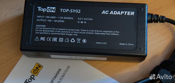 TopON TOP-SY02 Блок питания для ноутбуков 16V 4A
