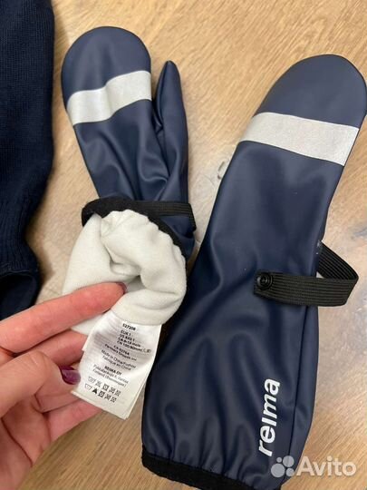 Шапка-шлем, варежки-краги Reima и перчатки h&m