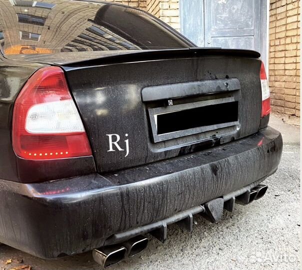 Диффузор заднего бампера Акцент